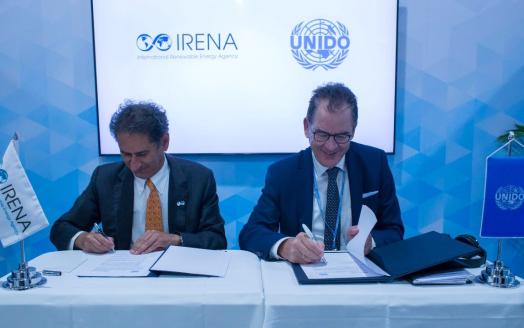 IRENA and UNIDO support a global energy transition through green hydrogen